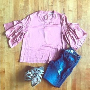 Satiny Peach/Rose colored top